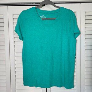 🆕 J. Crew Factory Girlfriend Crewneck Tee - Teal Green - Size Medium NWOT